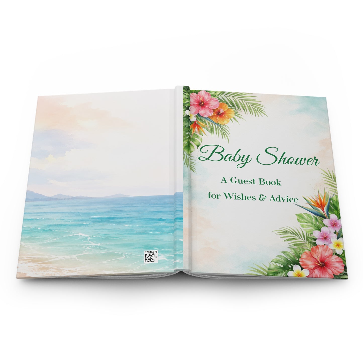 Tropical Baby Shower Guest Book: Wishes, Messages & Memories for the Little One with Blank Lined Pages, 5" x 7".