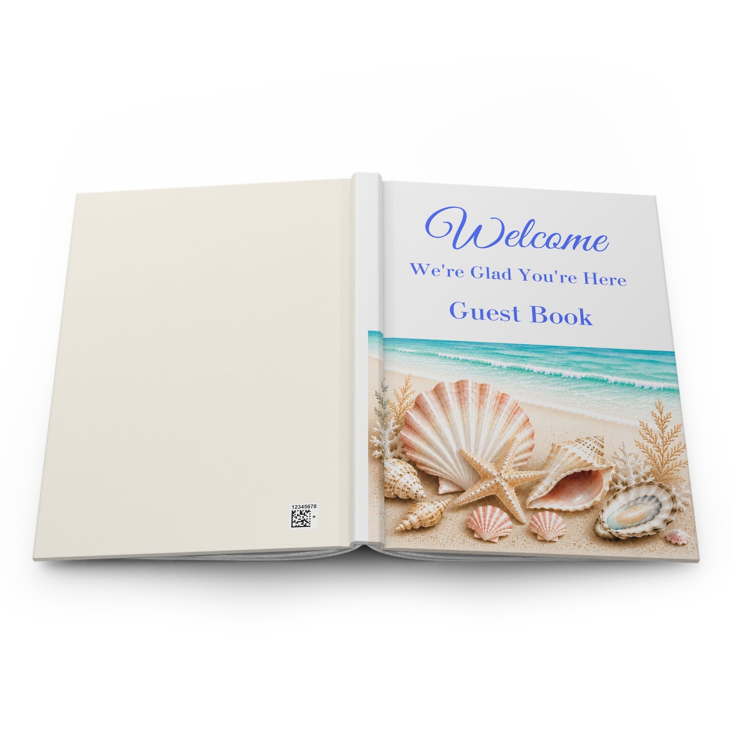 Beach House Guest Book with Blank Lined Pages, 5" x 7" Keepsake Book