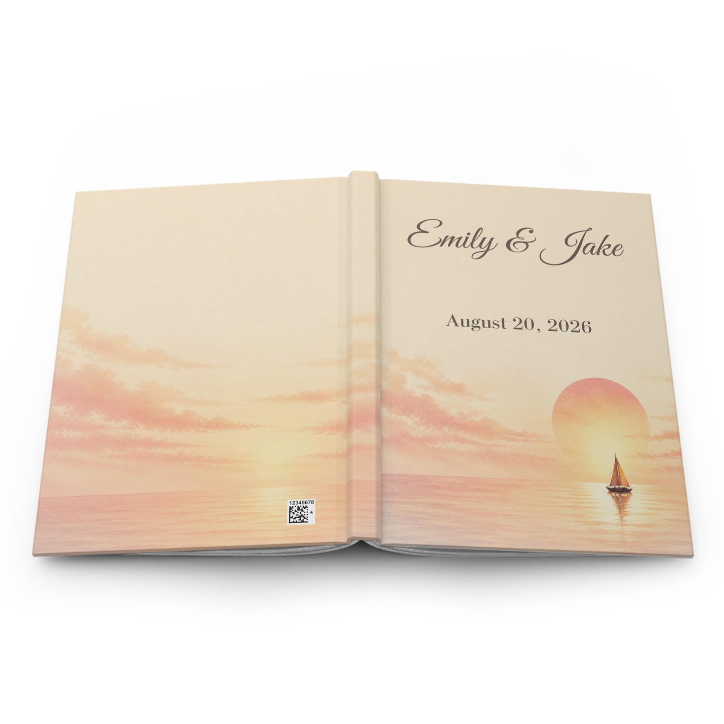 Custom Sailboat Guest Book with Blank Lined Pages, 5" × 7"