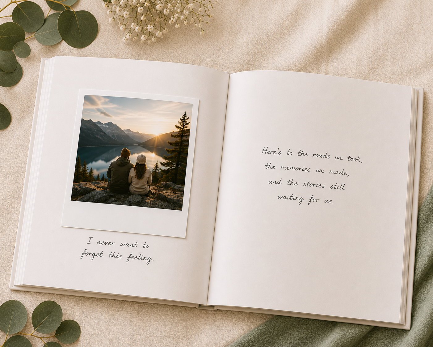 Travel Themed Photo Guest Book with Blank White Pages, 11" x 8.5