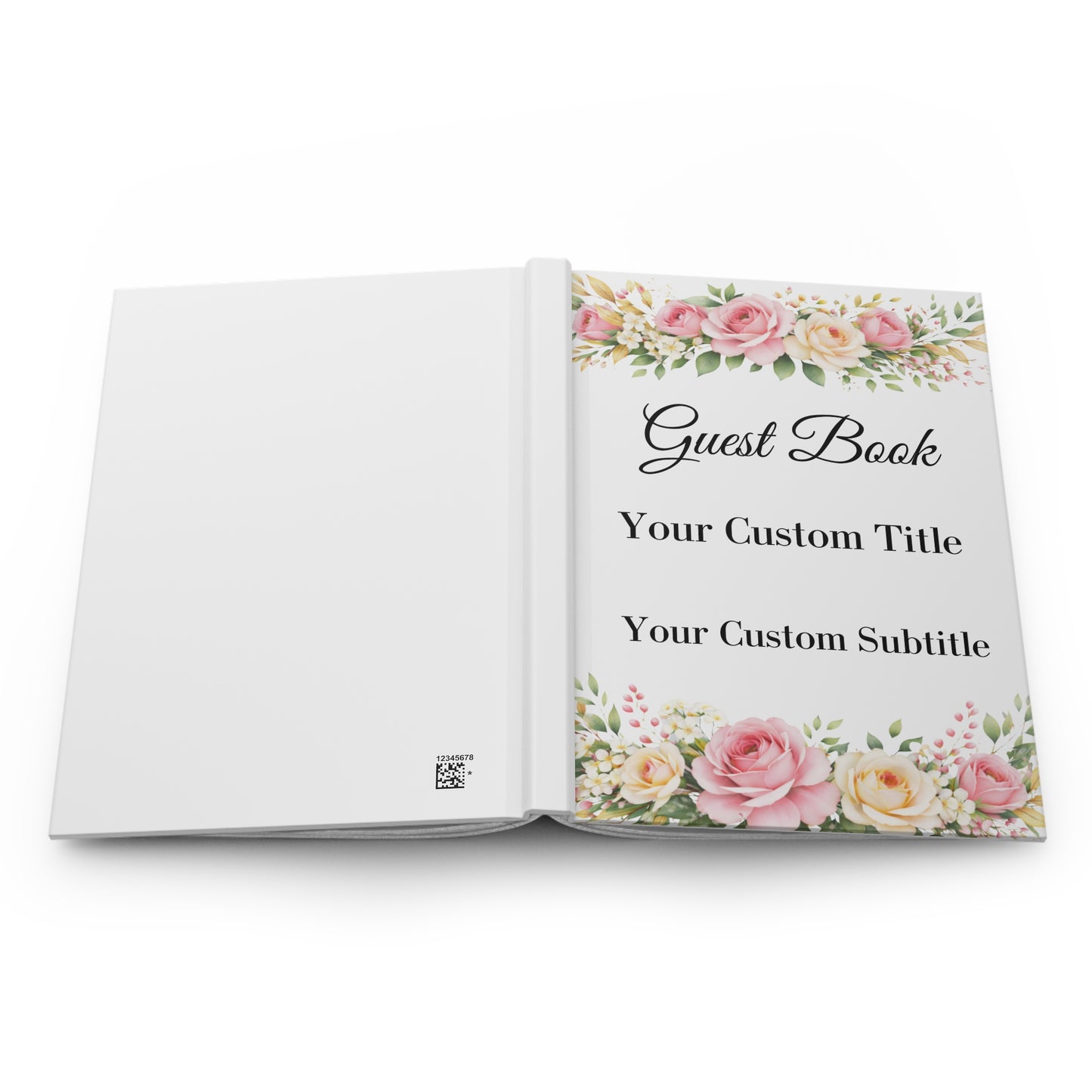 Custom Floral Guest Book for Guests to Sign – Keepsake Memory Book with Blank Lined Pages, 5" x 7"