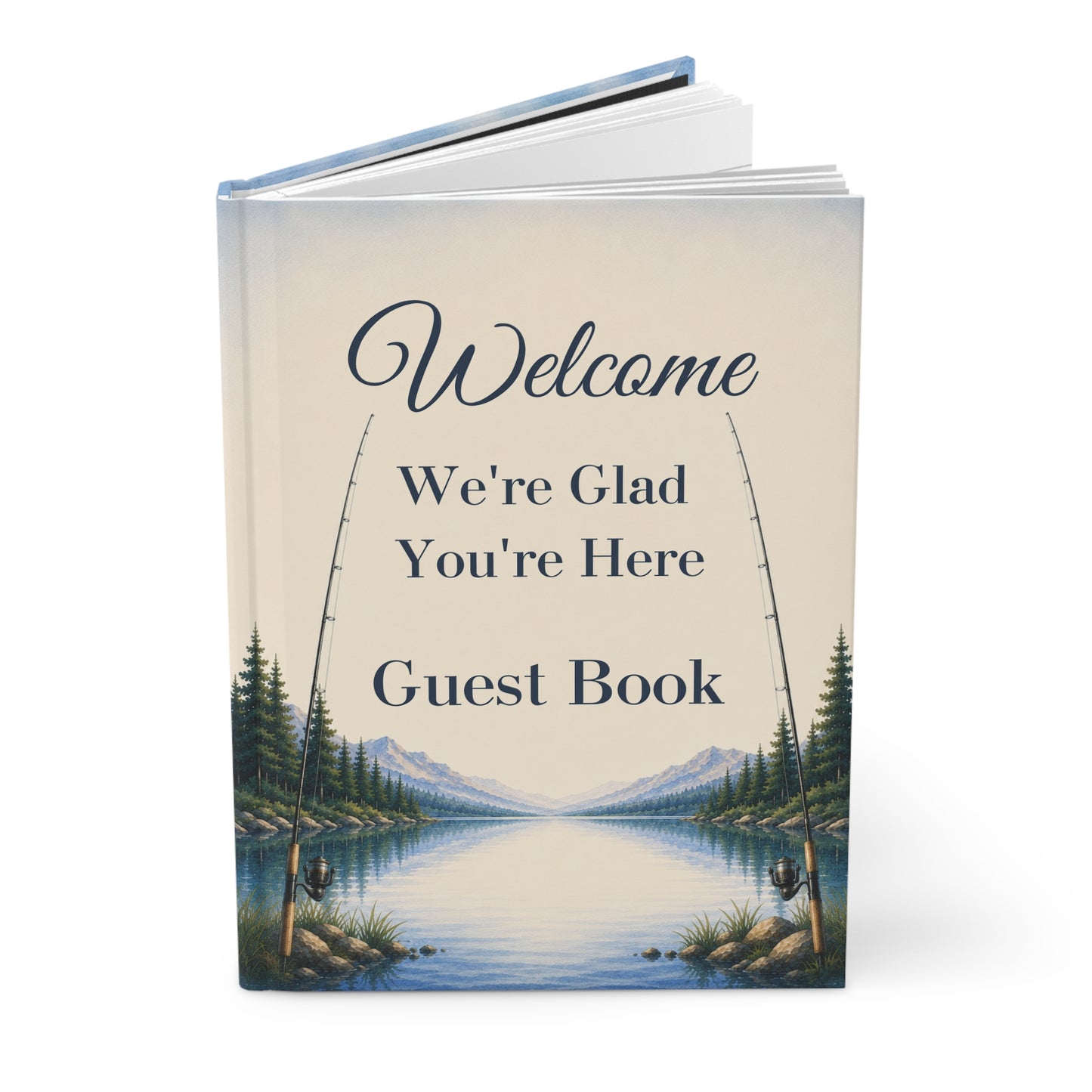 Fishing Vacation Rental Guest Book with Blank Lined Pages, 5" × 7"