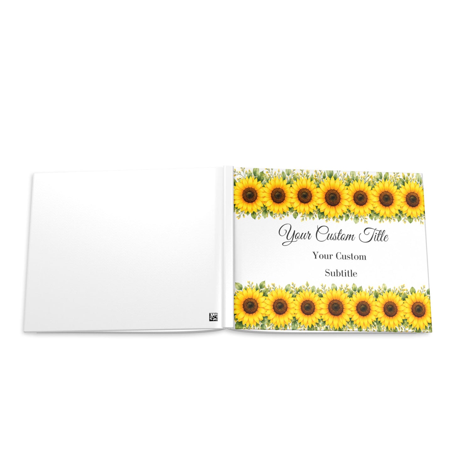 Custom Sunflower Photo Album with Blank White Pages, 11" x 8.5