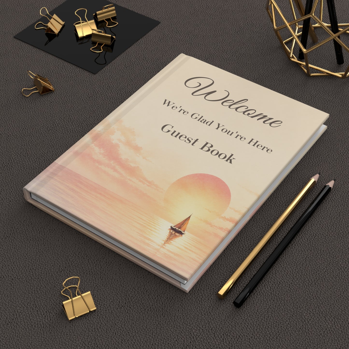 Sailboat Vacation Rental Guest Book with Blank Lined Pages, 5" × 7"