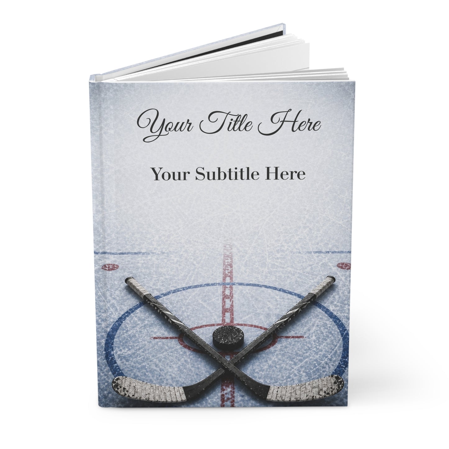 Custom Hockey Guest Book with Blank Lined Pages, 5" × 7"
