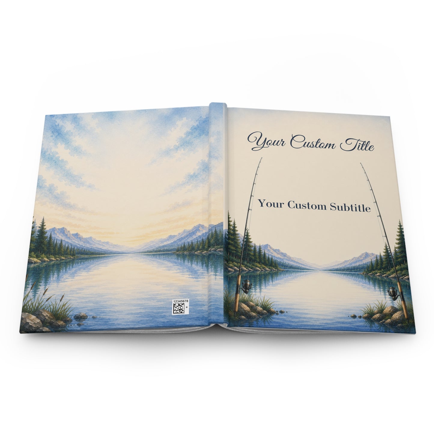 Custom Fishing Guest Book with Blank Lined Pages, 5" × 7"