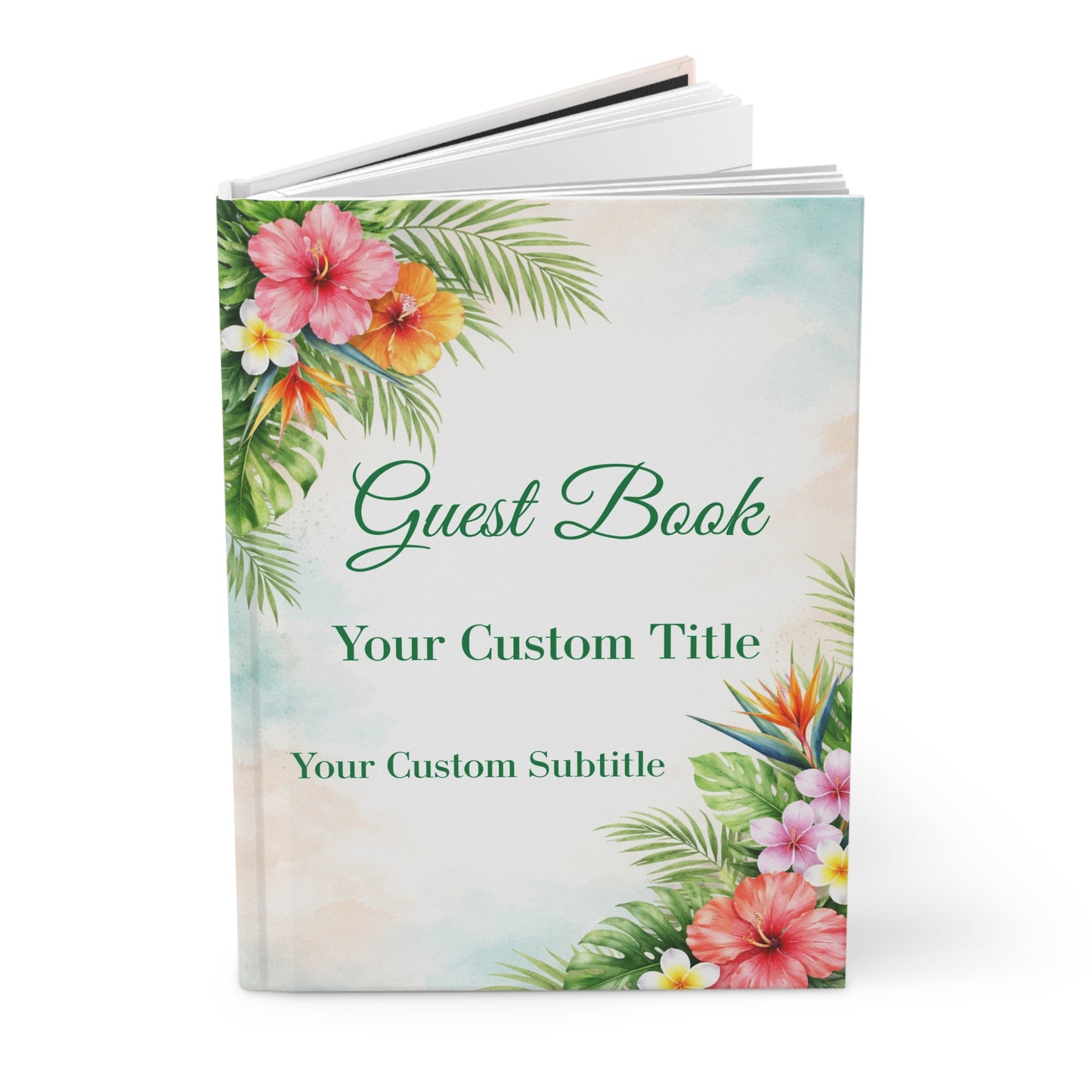 Tropical Custom Guest Book: A Keepsake for Messages, Memories & Wishes with Blank Lined Pages, 5" x 7".