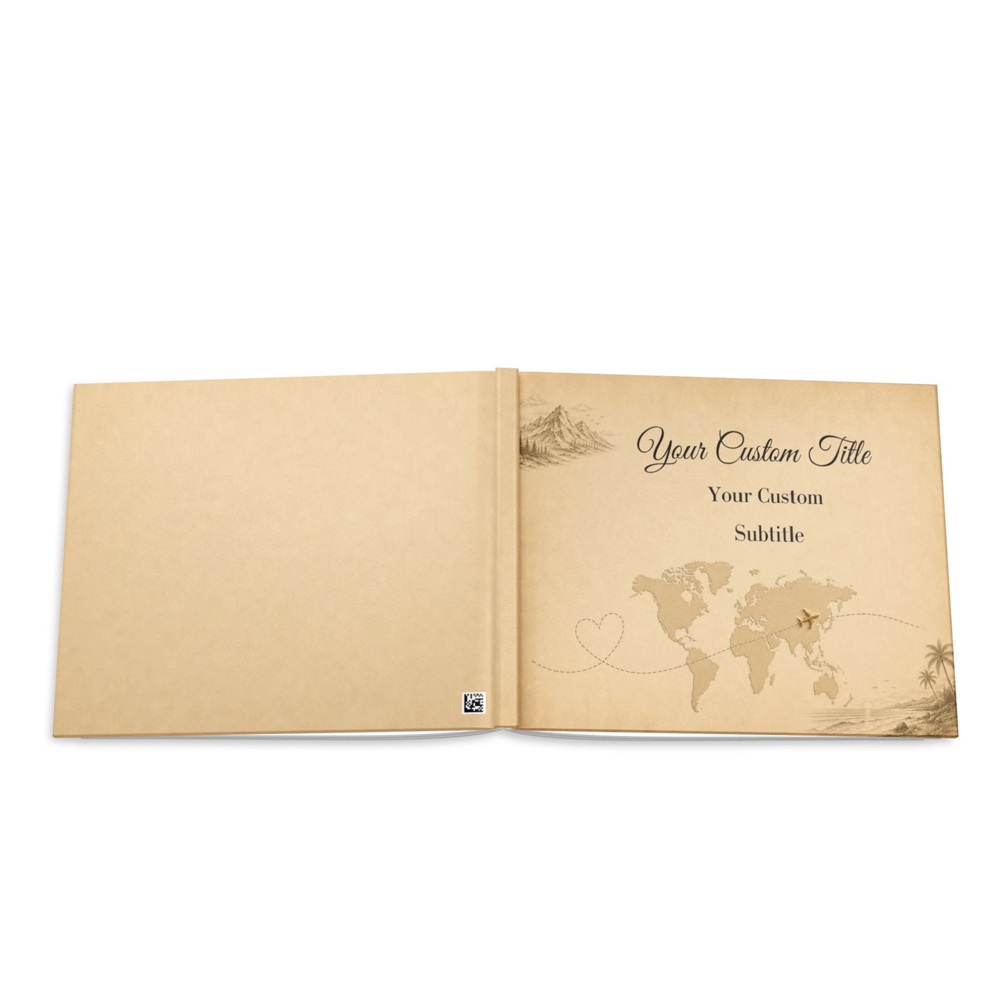 Travel Themed Photo Guest Book with Blank White Pages, 11" x 8.5