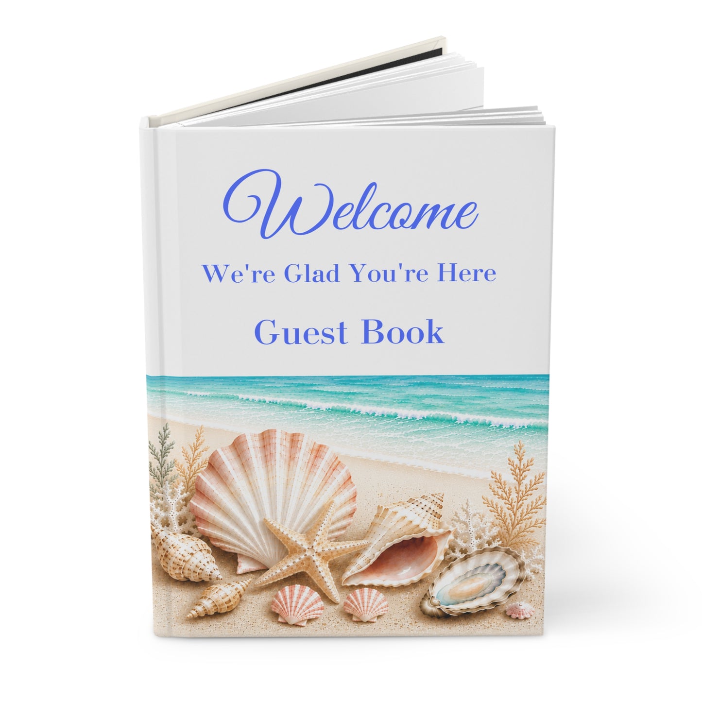 Beach House Guest Book with Blank Lined Pages, 5" x 7" Keepsake Book