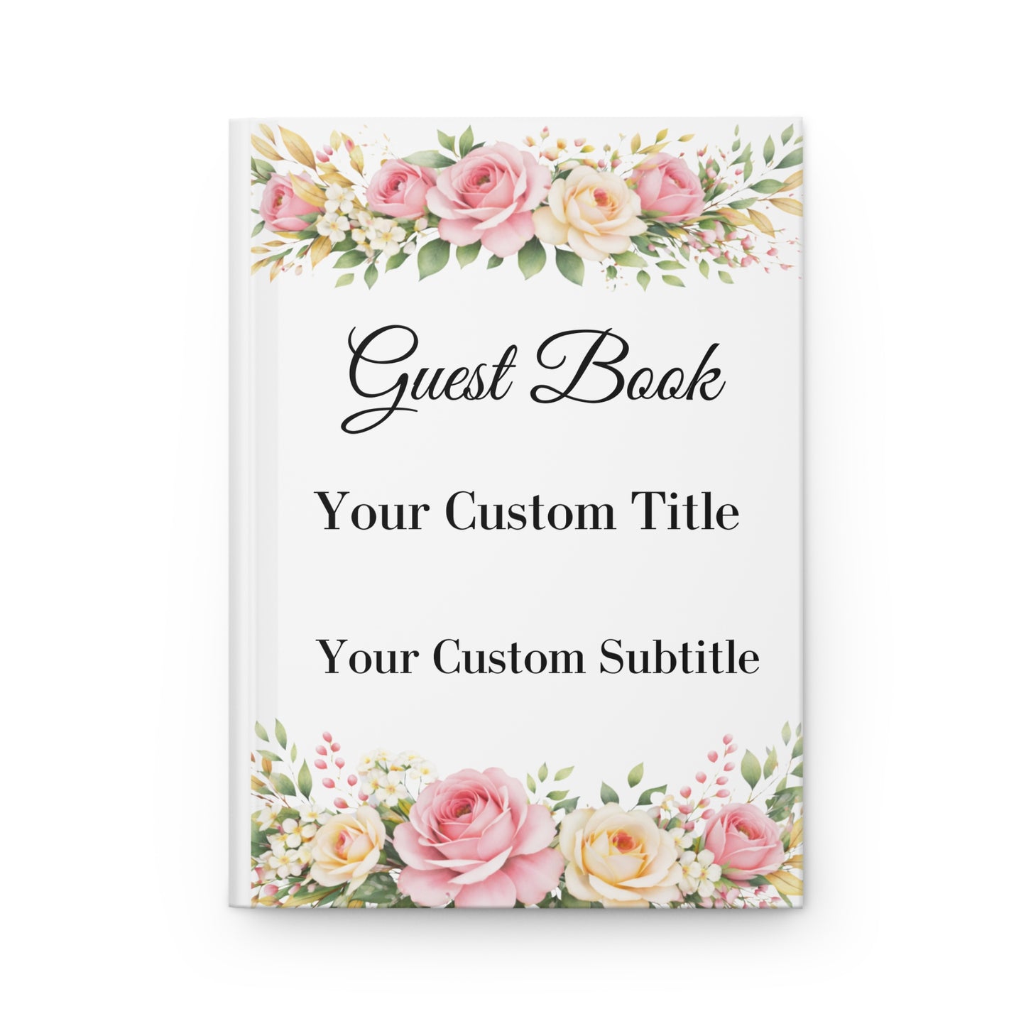 Custom Floral Guest Book for Guests to Sign – Keepsake Memory Book with Blank Lined Pages, 5" x 7"