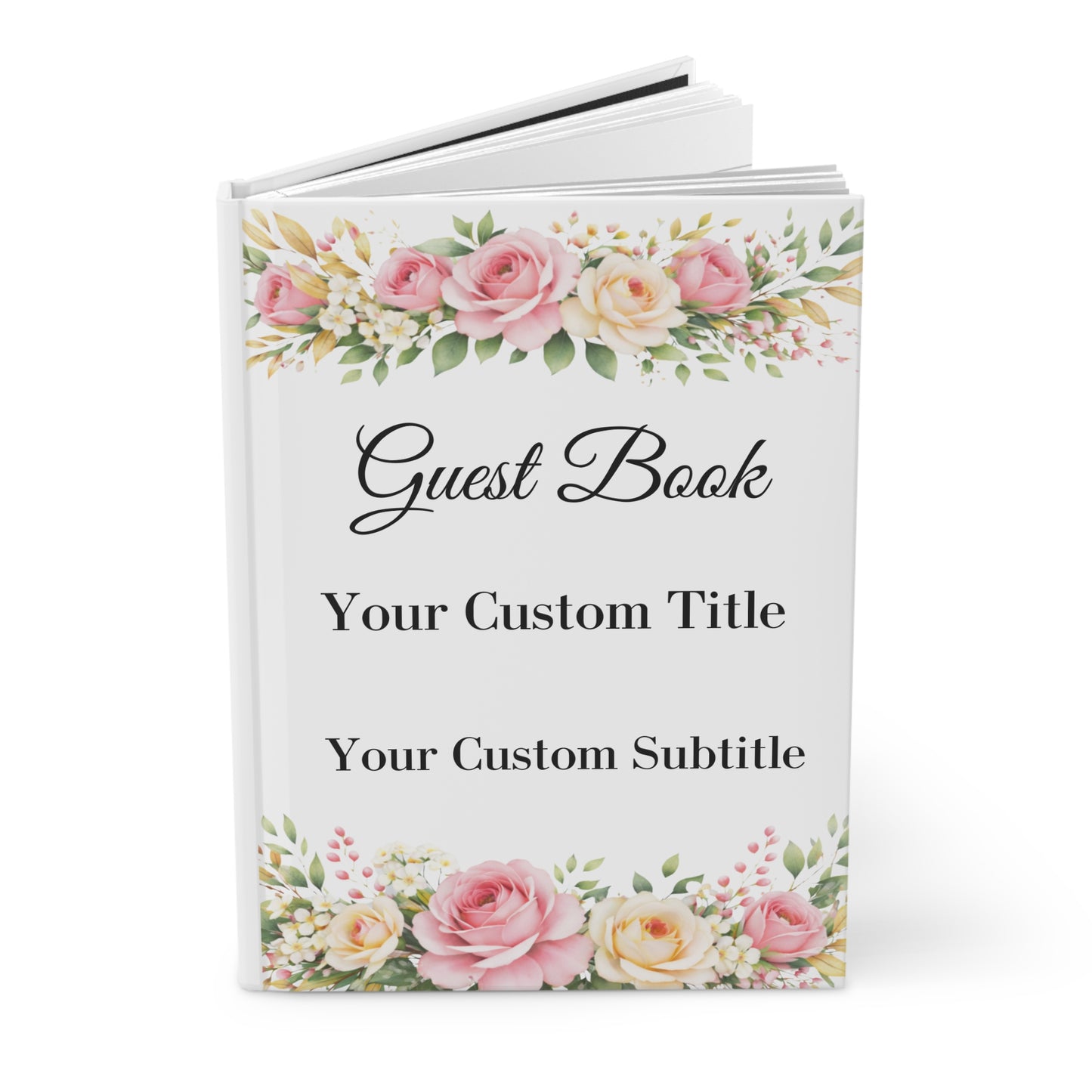 Custom Floral Guest Book for Guests to Sign – Keepsake Memory Book with Blank Lined Pages, 5" x 7"