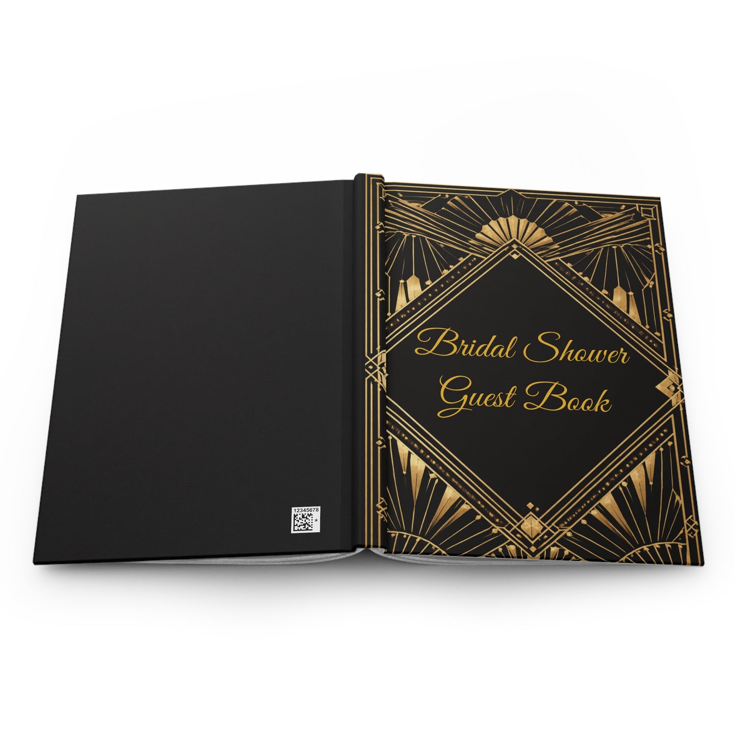 Art Deco Bridal Shower Guest Book with Blank Lined Pages, 5" × 7"