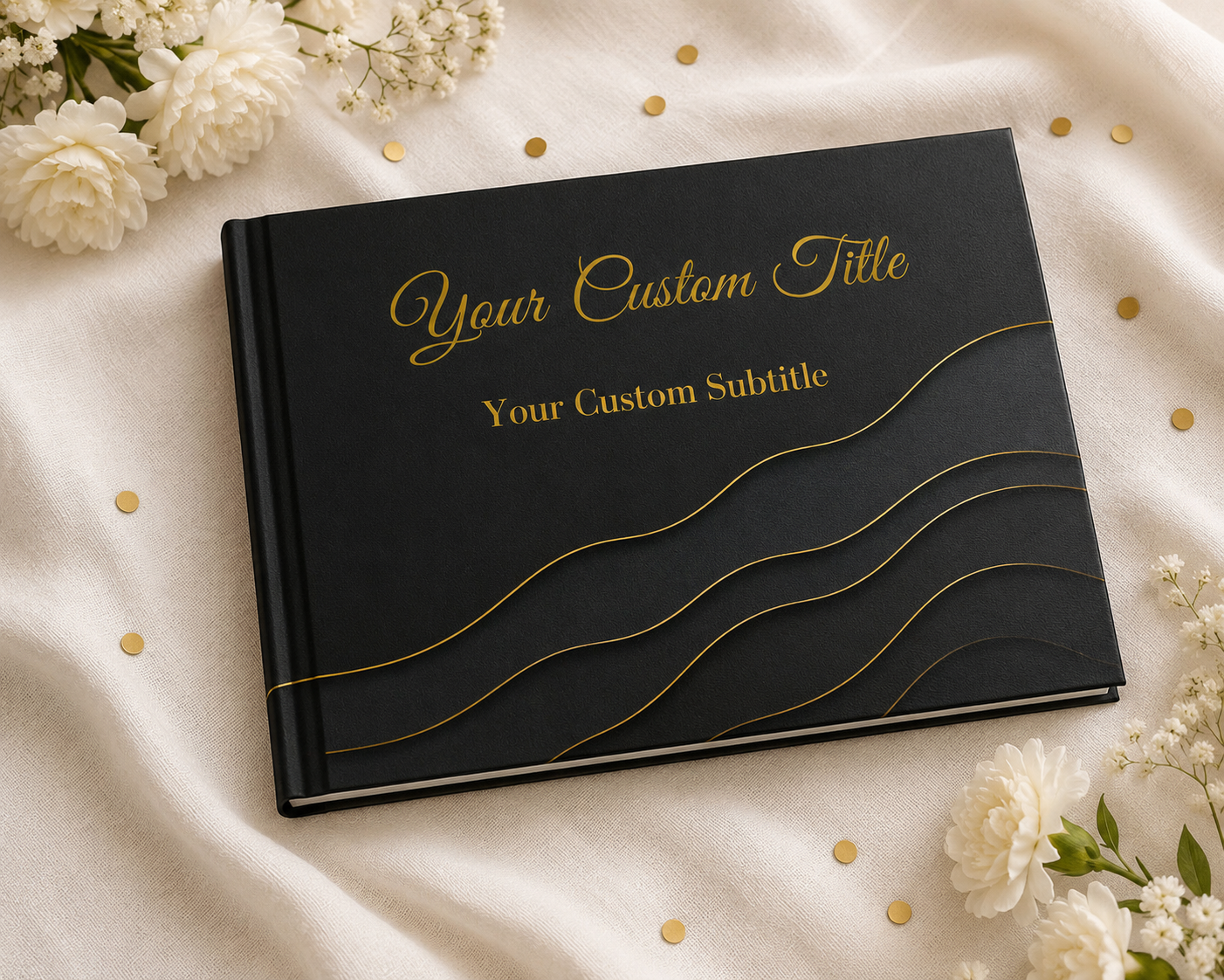 Custom Graduation Photo Guest Book with Blank White Pages, 11" x 8.5", Graduation Memory Book, Custom Event Guest Book