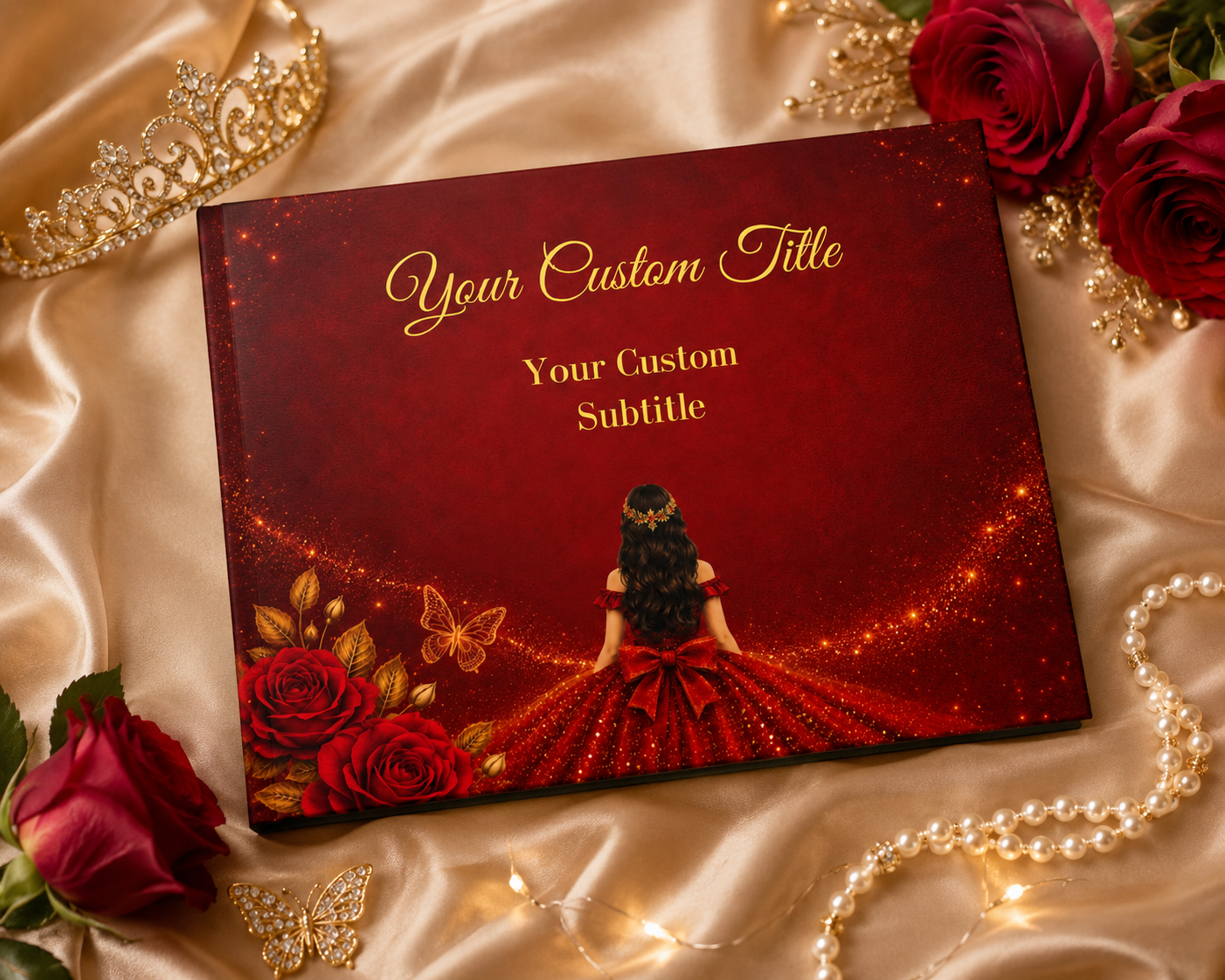 Custom Quinceanera Photo Book 11" × 8.5"with Blank White Pages, 11" x 8.5