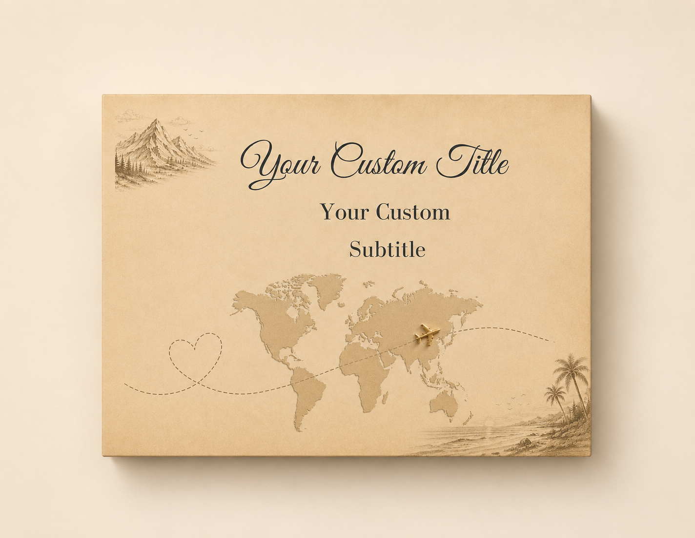 Travel Themed Photo Guest Book with Blank White Pages, 11" x 8.5