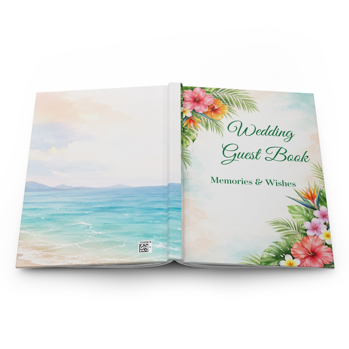 Tropical Wedding Guest Book: Memories & Wishes for Your Special Day with Blank Lined Pages, 5" x 7"