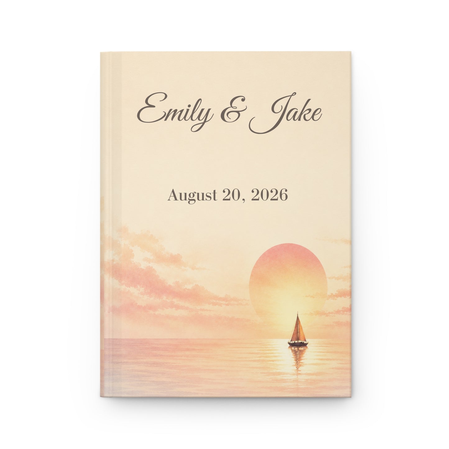 Custom Sailboat Guest Book with Blank Lined Pages, 5" × 7"