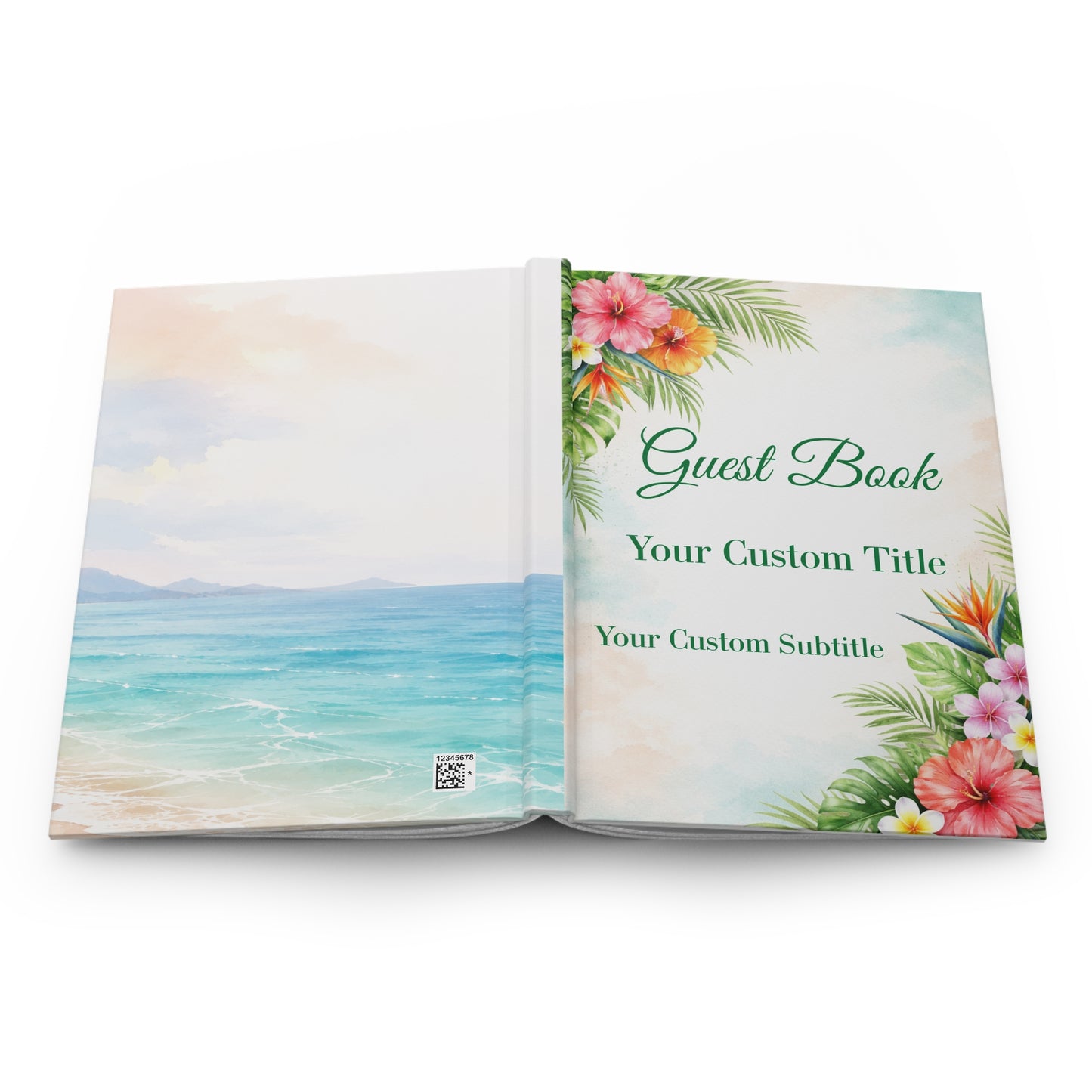 Tropical Custom Guest Book: A Keepsake for Messages, Memories & Wishes with Blank Lined Pages, 5" x 7".