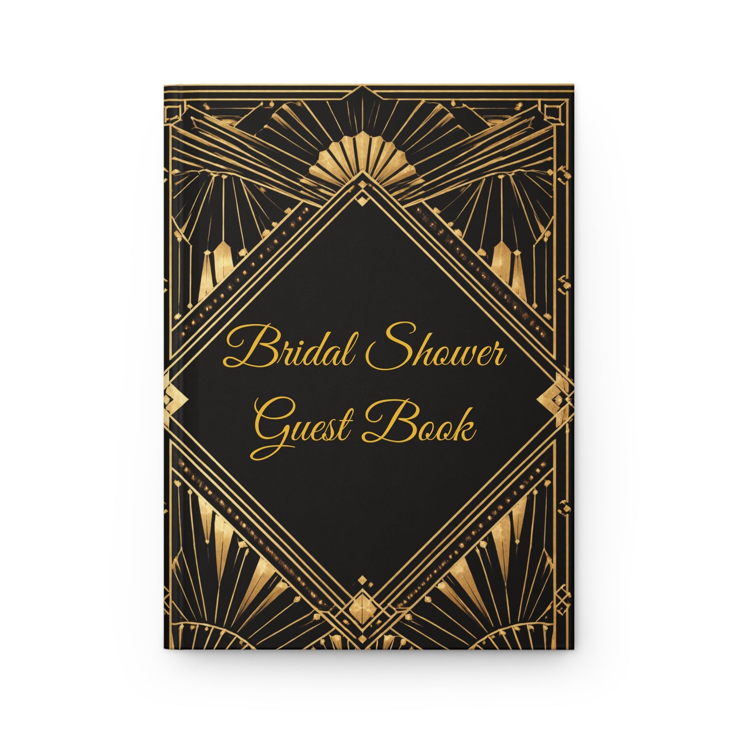 Art Deco Bridal Shower Guest Book with Blank Lined Pages, 5" × 7"