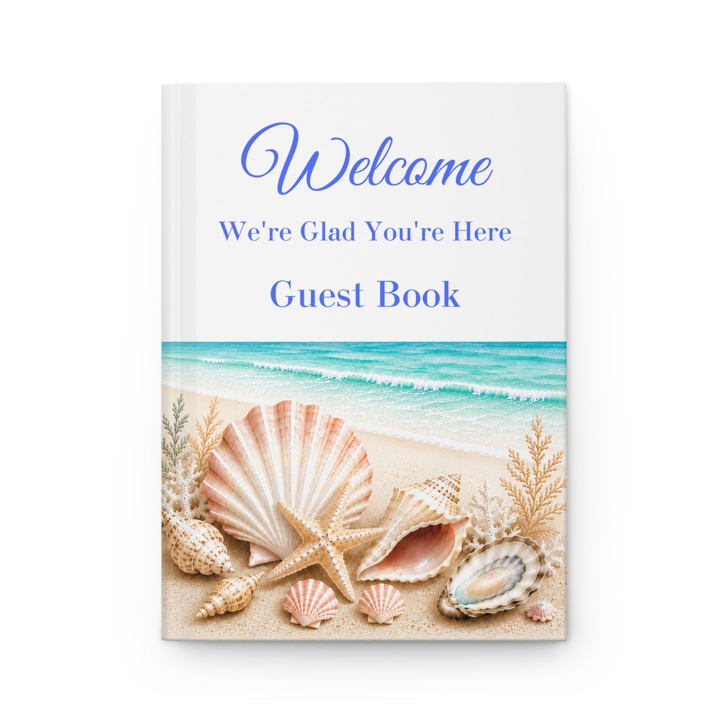 Beach House Guest Book with Blank Lined Pages, 5" x 7" Keepsake Book