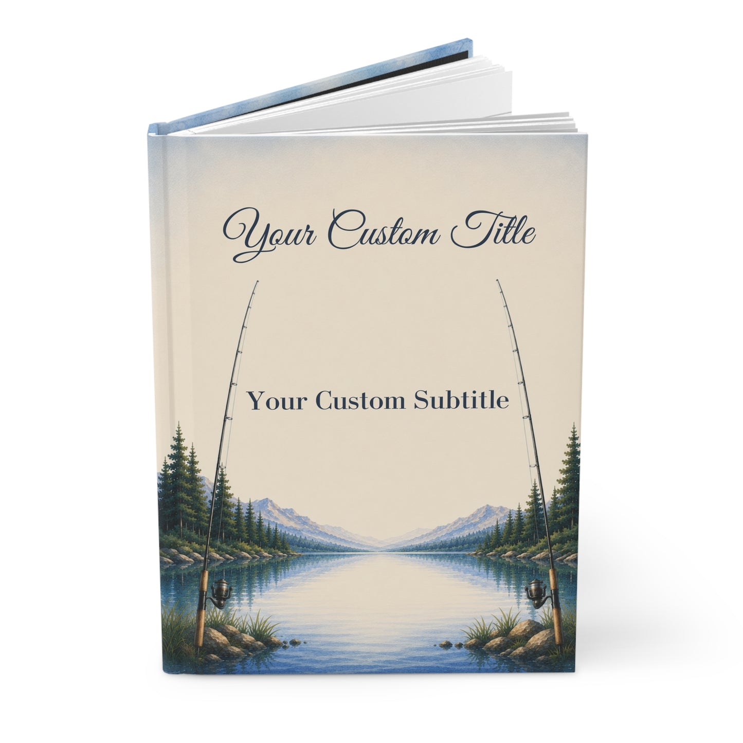 Custom Fishing Guest Book with Blank Lined Pages, 5" × 7"