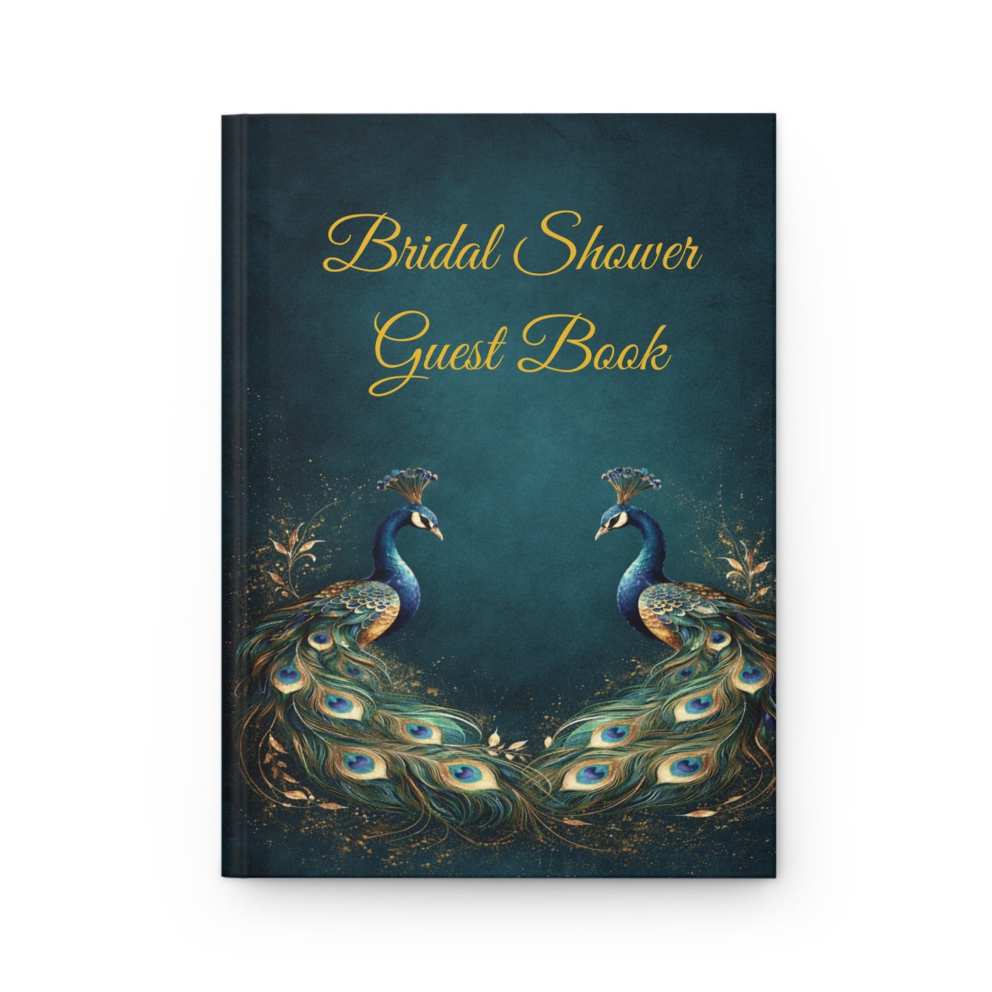 Peacock Bridal Shower Guest Book with Blank Lined Pages, 5" × 7"