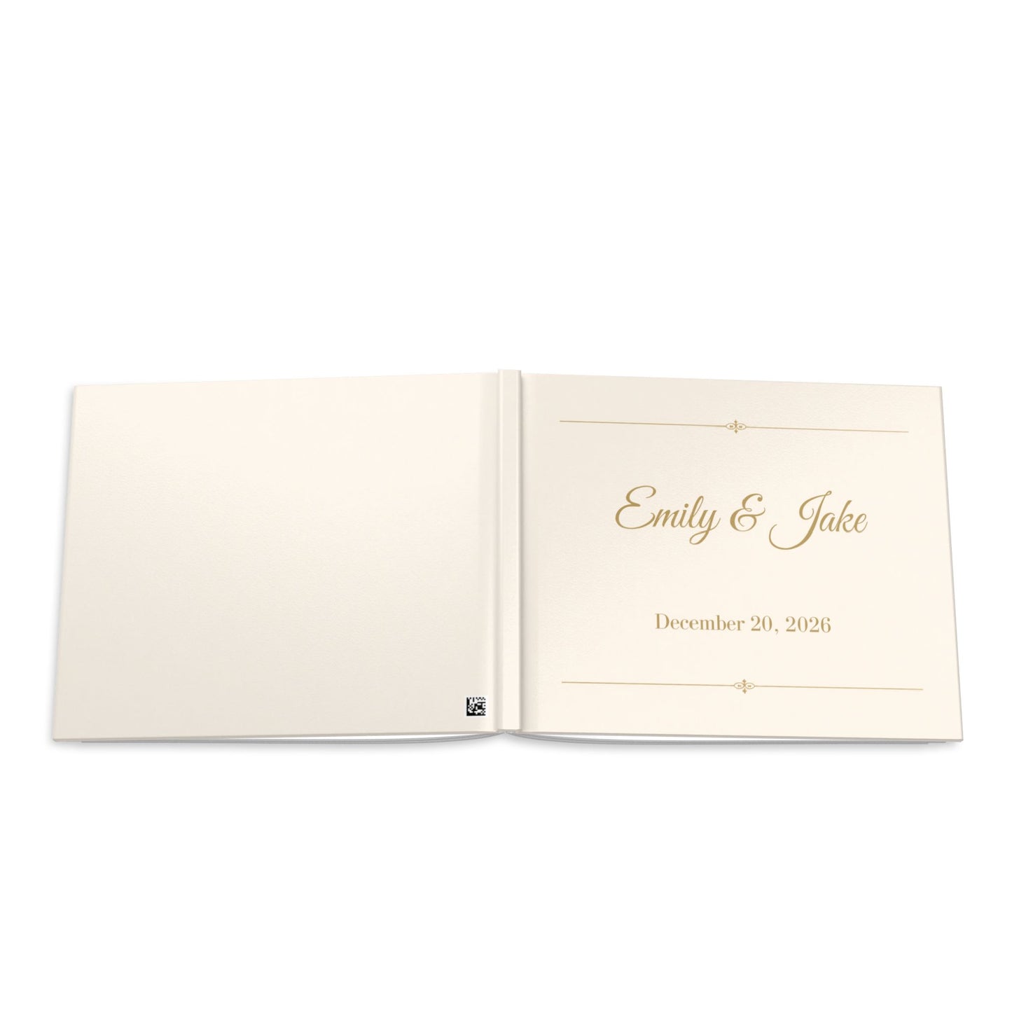 Custom Small Wedding Guest Book with Blank White Pages, 11" x 8.5