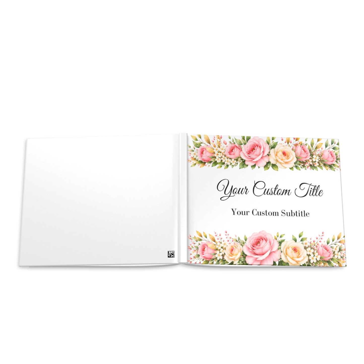 Custom Floral Guest Book with Blank White Pages, 11" x 8.5