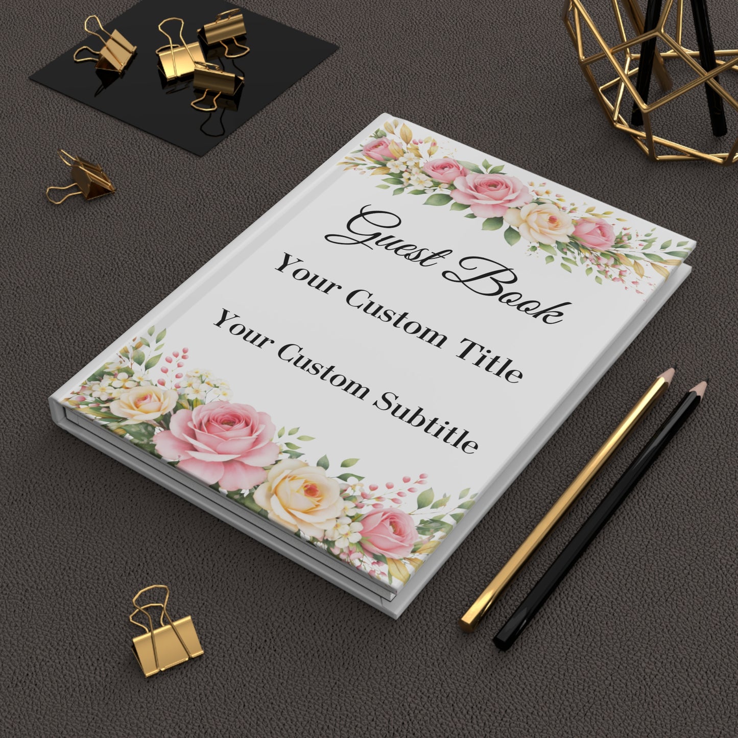 Custom Floral Guest Book for Guests to Sign – Keepsake Memory Book with Blank Lined Pages, 5" x 7"