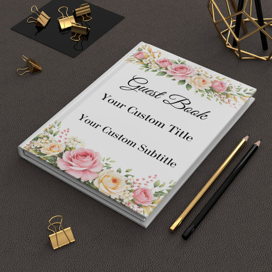 Custom Floral Guest Book for Guests to Sign – Keepsake Memory Book with Blank Lined Pages, 5" x 7"