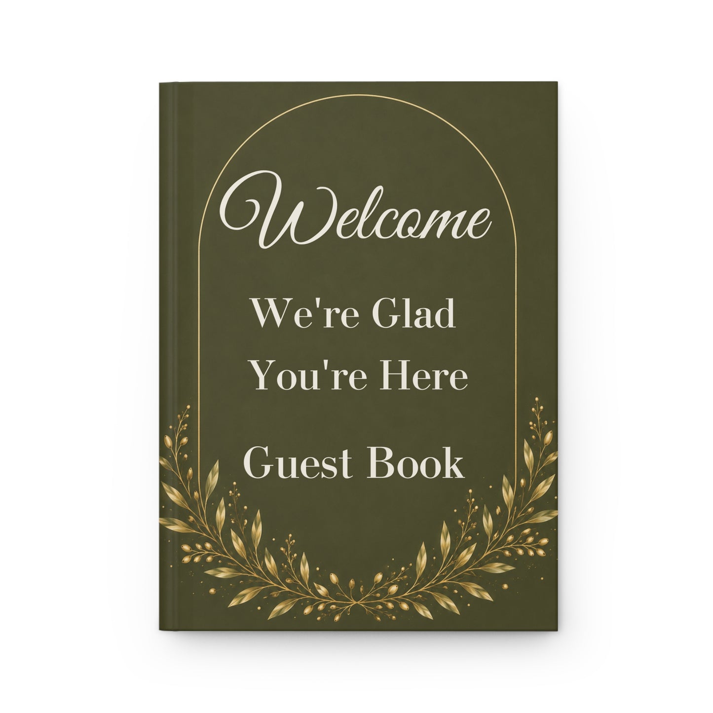 Olive Green vacation Rental Guest Book with Blank Lined Pages, 5" × 7"