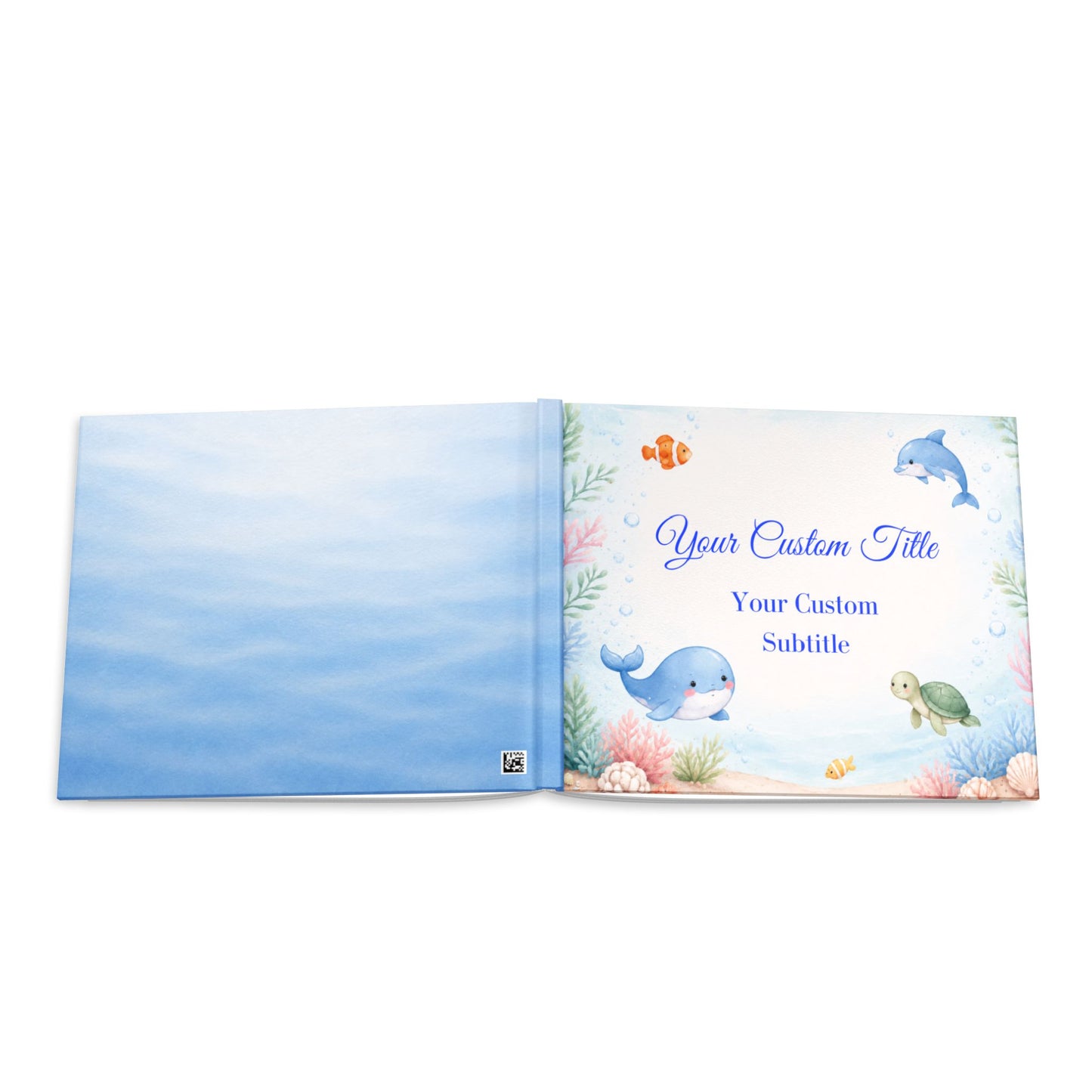 Custom Under the Sea Photo Album with Blank White Pages, 11" x 8.5
