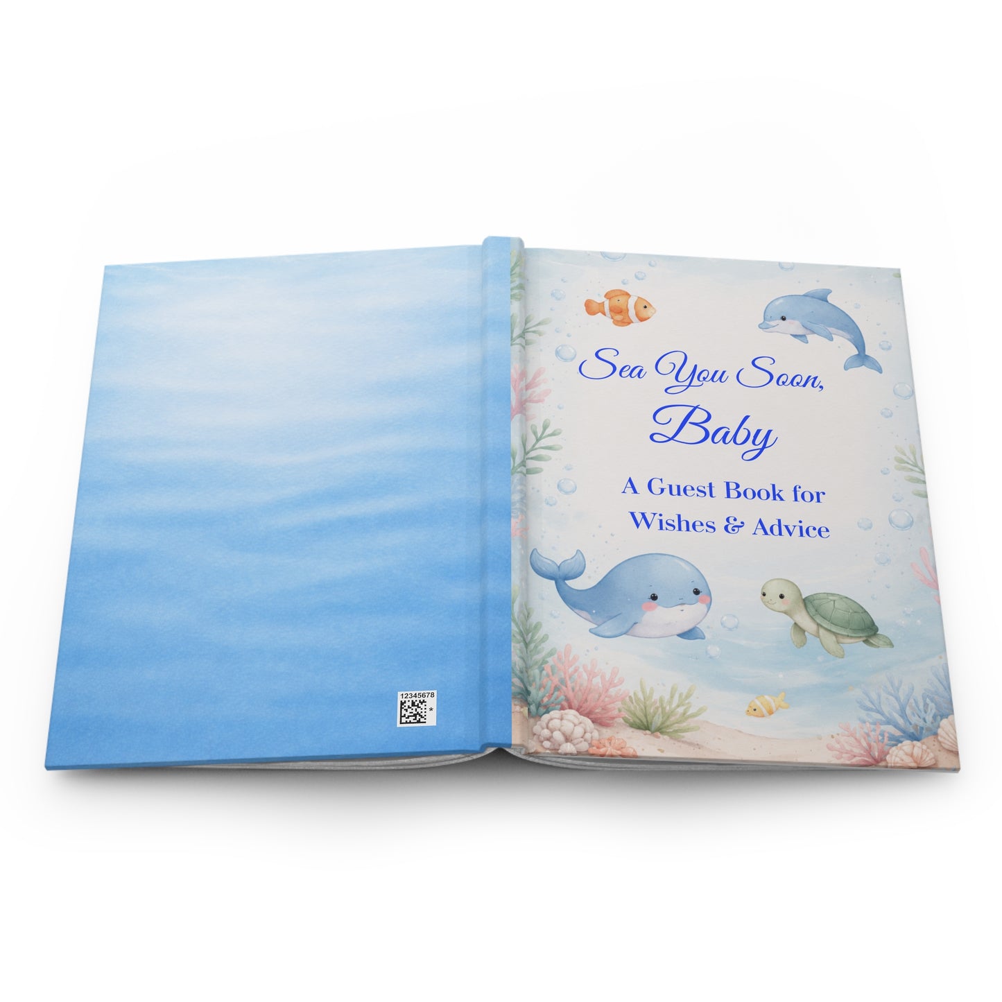 Under the Sea Baby Shower Guest Book with Blank Lined Pages, 5" x 7"