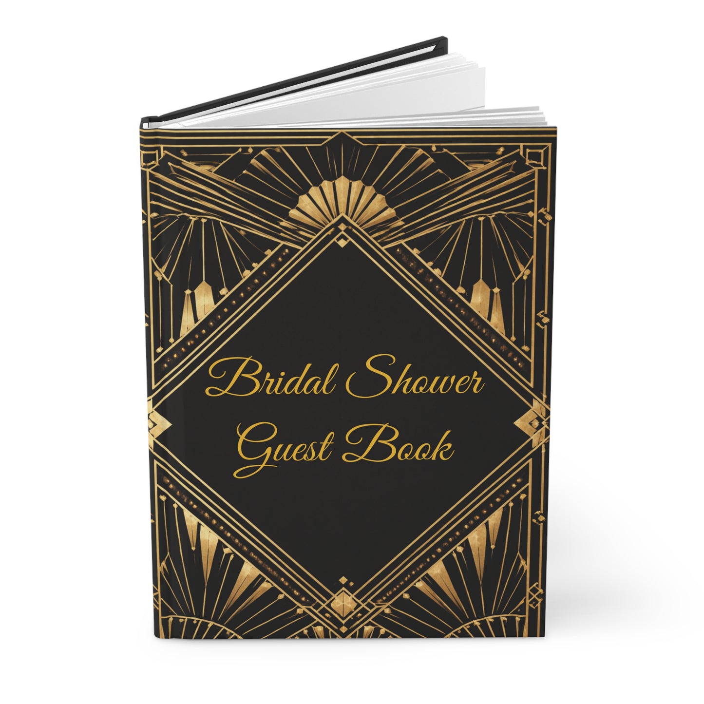 Art Deco Bridal Shower Guest Book with Blank Lined Pages, 5" × 7"