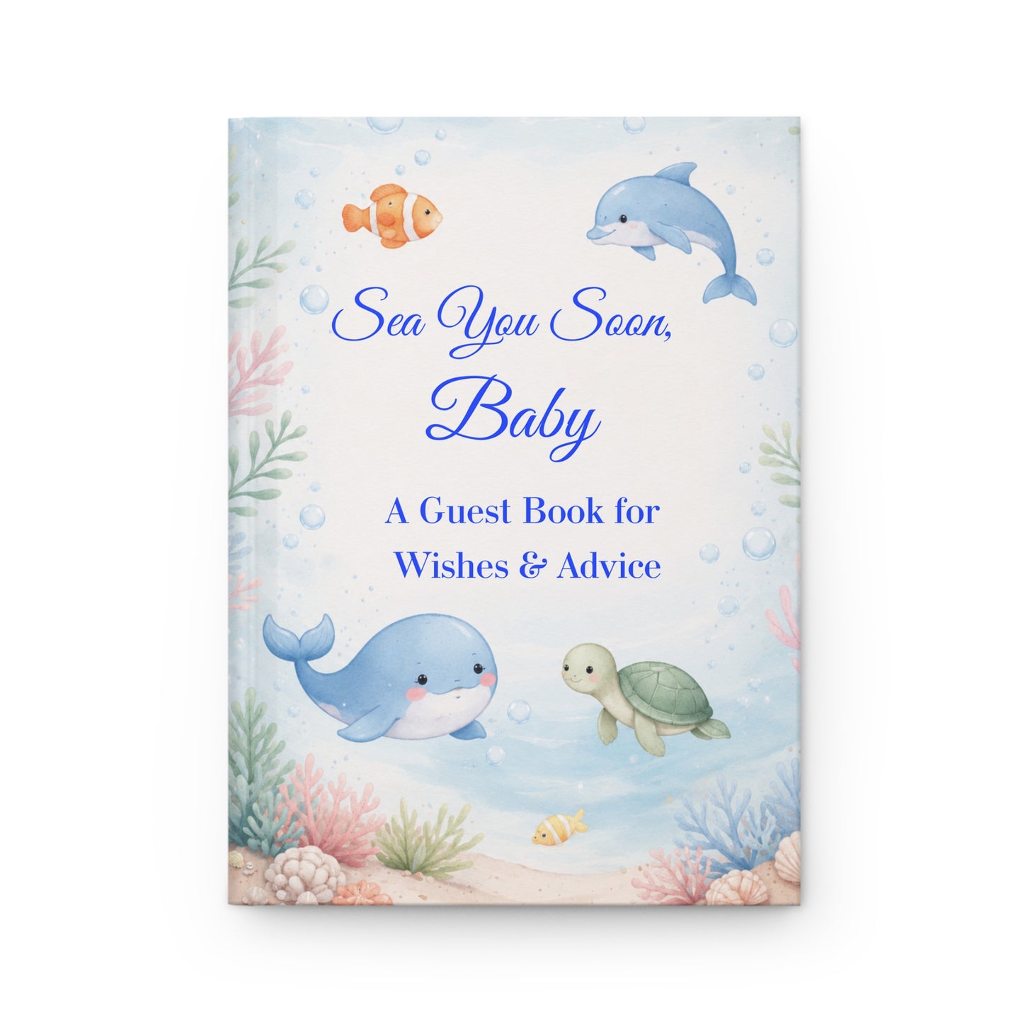 Under the Sea Baby Shower Guest Book with Blank Lined Pages, 5" x 7"