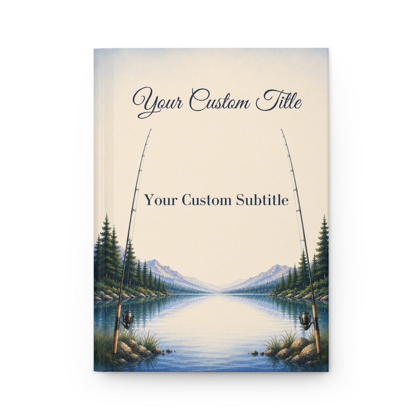 Custom Fishing Guest Book with Blank Lined Pages, 5" × 7"