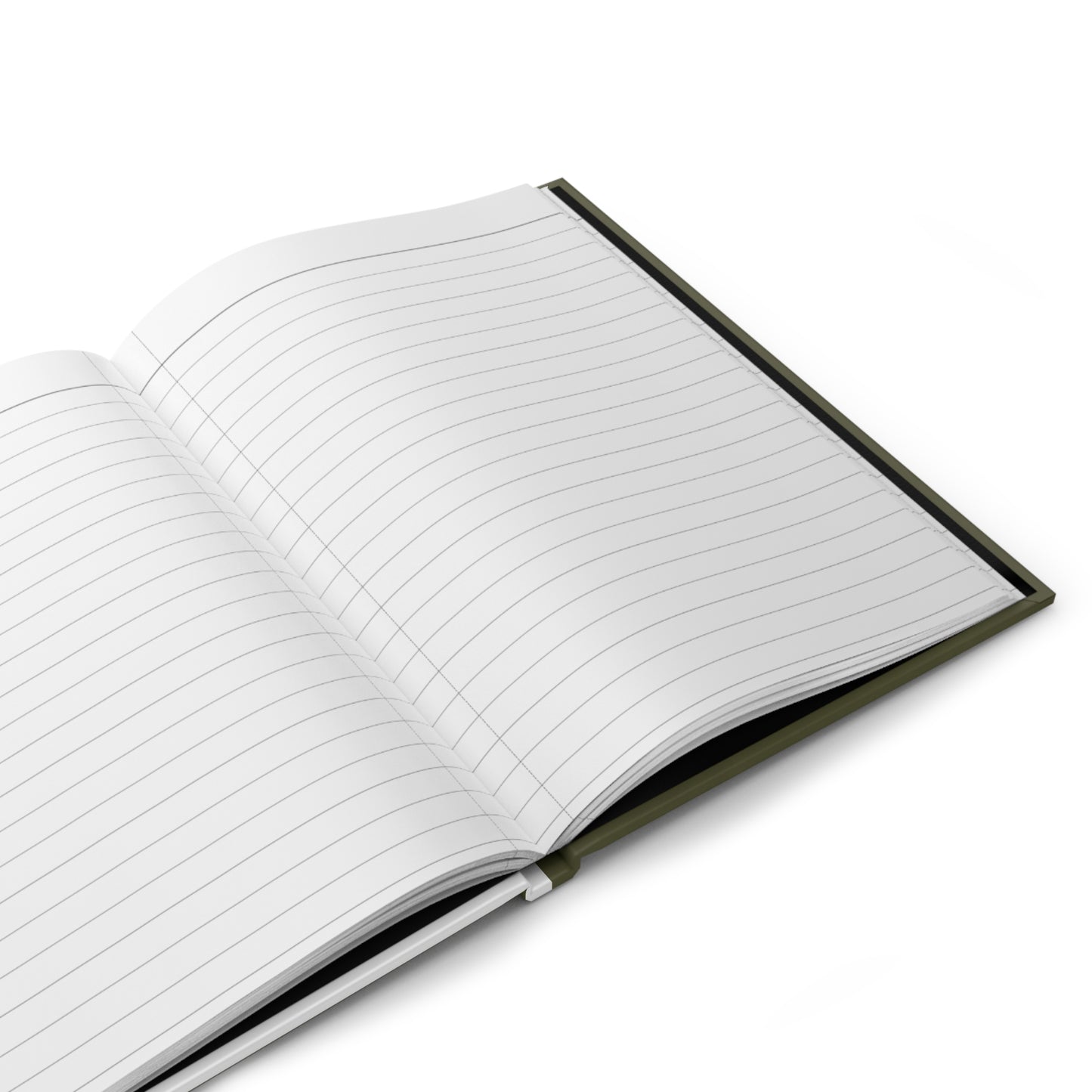 Custom Olive Green Guest Book with Blank Lined Pages, 5" × 7"